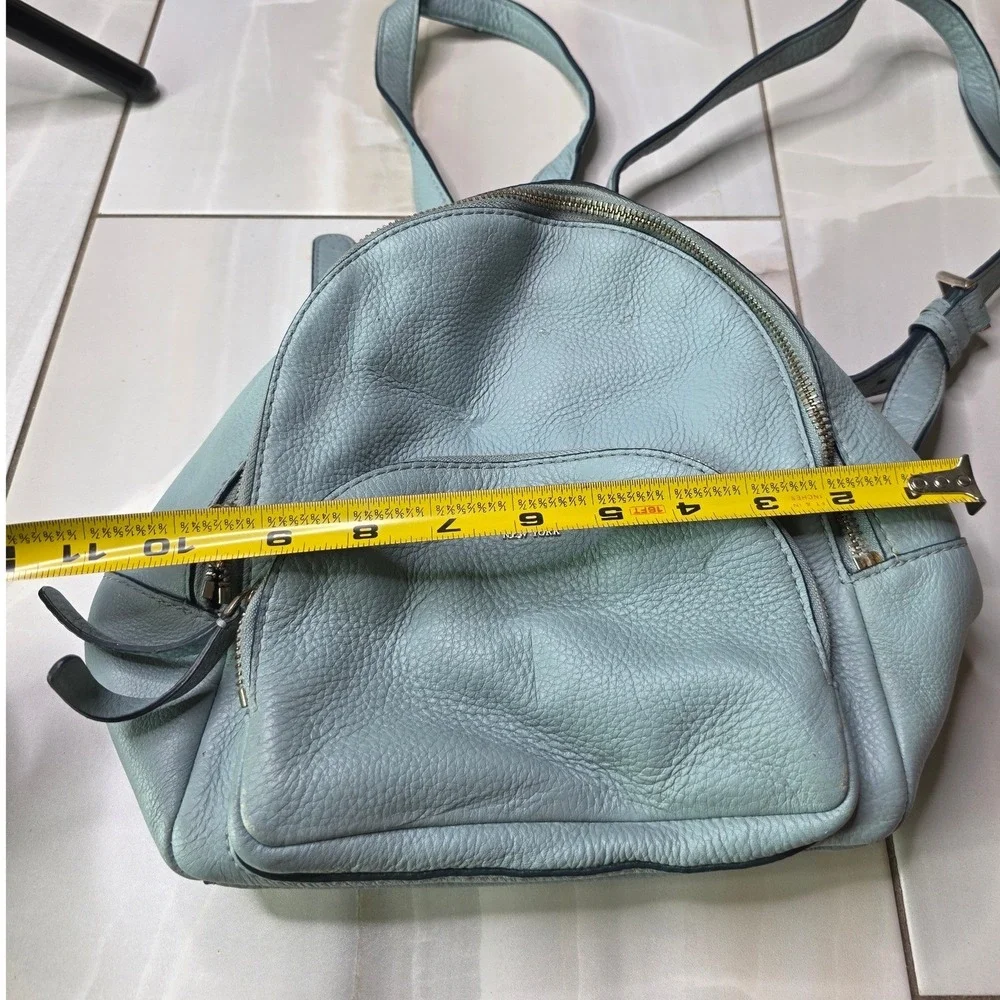 Kate‎ Spade New York Pebbled Leather Backpack Light Blue Gold Tone Hardware P4